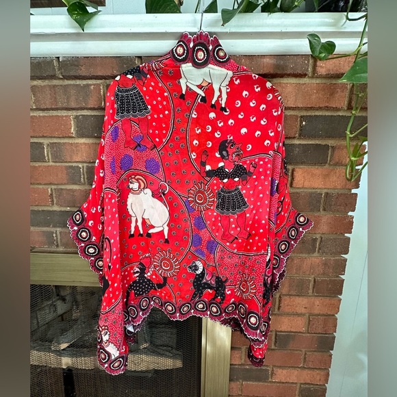 💝Vintage. Shivan & Narresh Patu Series 100% viscose  unique kimono one size. - Picture 5 of 11